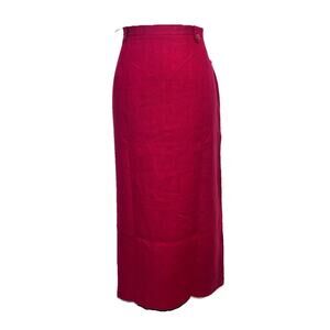 Vintage Talbots Skirt sz 16 Cranberry Red Pink Irish Linen Long Straight Preppy